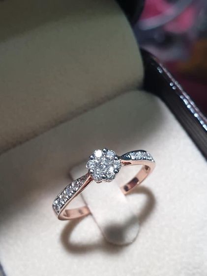 แหวนทอง แหวนทองชมพูแบบสวย ตัวเรือนทองชมพู 9k รูปที่ 3