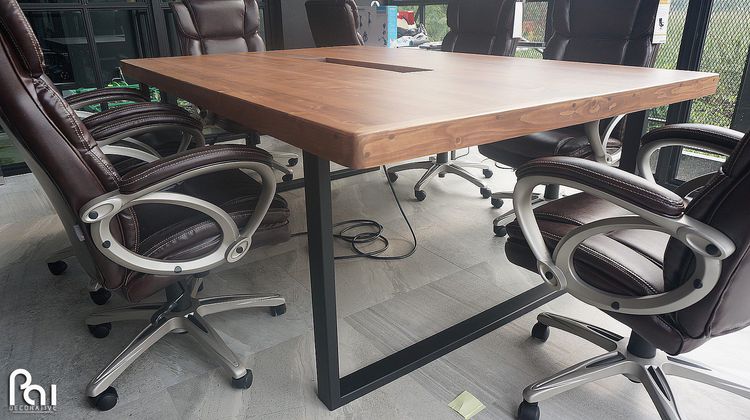 Meeting Table โต๊ะประชุมไม้จริง สั่งผลิตใหม่ได้ Co working รูปที่ 2