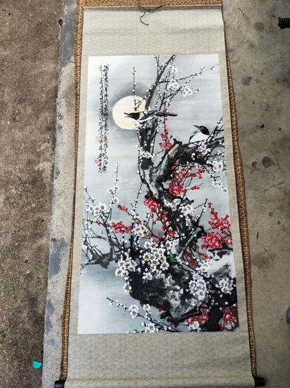ภาพวาดภู่กันจีนแท้ นกคู่เคียงบนดอกเหมย รูปที่ 2