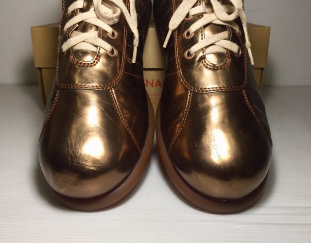 CAMPER shoes 46EU(30.1cm) ของแท้ มือ 2 รุ่น Pelotas Ariel, รองเท้า CAMPER หนังแท้สีทองแดง Rare item พื้นเต็มสุด สวยมาก แต่มีรอยข่วนนิดหน่อย รูปที่ 5