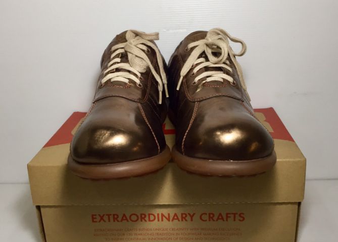 CAMPER shoes 46EU(30.1cm) ของแท้ มือ 2 รุ่น Pelotas Ariel, รองเท้า CAMPER หนังแท้สีทองแดง Rare item พื้นเต็มสุด สวยมาก แต่มีรอยข่วนนิดหน่อย รูปที่ 3