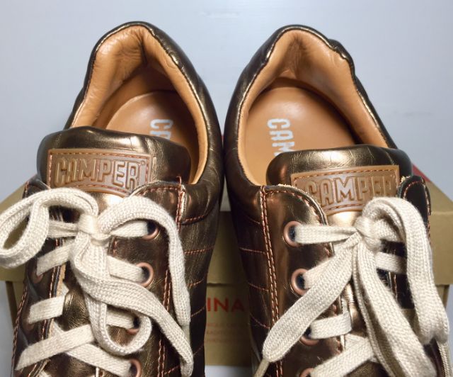 CAMPER shoes 46EU(30.1cm) ของแท้ มือ 2 รุ่น Pelotas Ariel, รองเท้า CAMPER หนังแท้สีทองแดง Rare item พื้นเต็มสุด สวยมาก แต่มีรอยข่วนนิดหน่อย รูปที่ 6