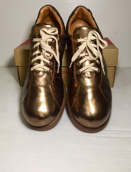 CAMPER shoes 46EU(30.1cm) ของแท้ มือ 2 รุ่น Pelotas Ariel, รองเท้า CAMPER หนังแท้สีทองแดง Rare item พื้นเต็มสุด สวยมาก แต่มีรอยข่วนนิดหน่อย รูปที่ 4