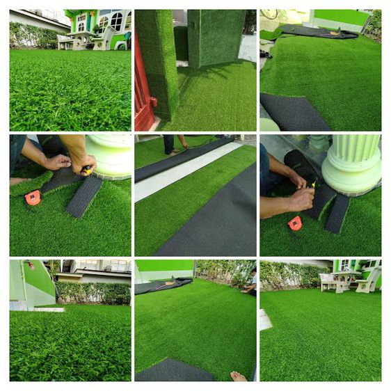 หญ้าเทียมตัดแบ่งขายถูกๆมีทุกขนาด 0813735190พร้อมช่างปูหญ้าเทียมหรือยกม้วนเริม149ตรม ตามสั่งเป็นหญ้าเทียมที่ใช้งาน จัดสวน  ดาดฟ้าอาคารหญ้า รูปที่ 11