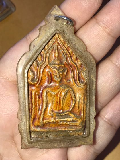 พระขุนแผนเคลือบ กรุวัดอัมพวัน จ.นนทบุรี พิมพ์ห้าเหลี่ยมอกใหญ่ นิยม สภาพสวยมาก น้ำเคลือบมีรอยแตกลายงา เก่าถึงยุค พระขุนแผนโบราณ อายุกว่า 400  รูปที่ 5