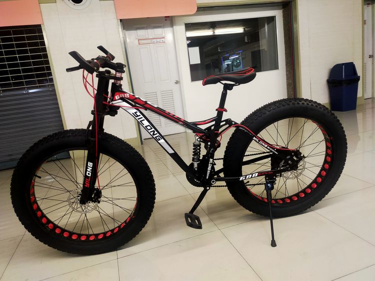 จักรยานล้อโต มีโช๊คหน้า-หลัง ดีไซน์ สวย โดดเด่น รายละเอียด 	เฟรมเหล็ก hiten 	เกียร์ ชิมาโน 21 สปีด 	มีโช๊คหน้า-หลัง 	ขอบล้ออลูแบบเจาะรู  รูปที่ 12