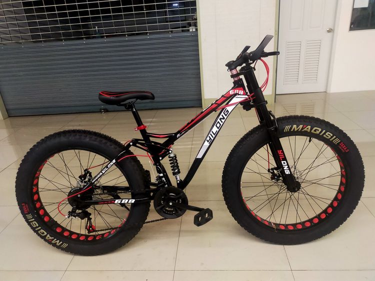 จักรยานล้อโต มีโช๊คหน้า-หลัง ดีไซน์ สวย โดดเด่น รายละเอียด 	เฟรมเหล็ก hiten 	เกียร์ ชิมาโน 21 สปีด 	มีโช๊คหน้า-หลัง 	ขอบล้ออลูแบบเจาะรู  รูปที่ 5