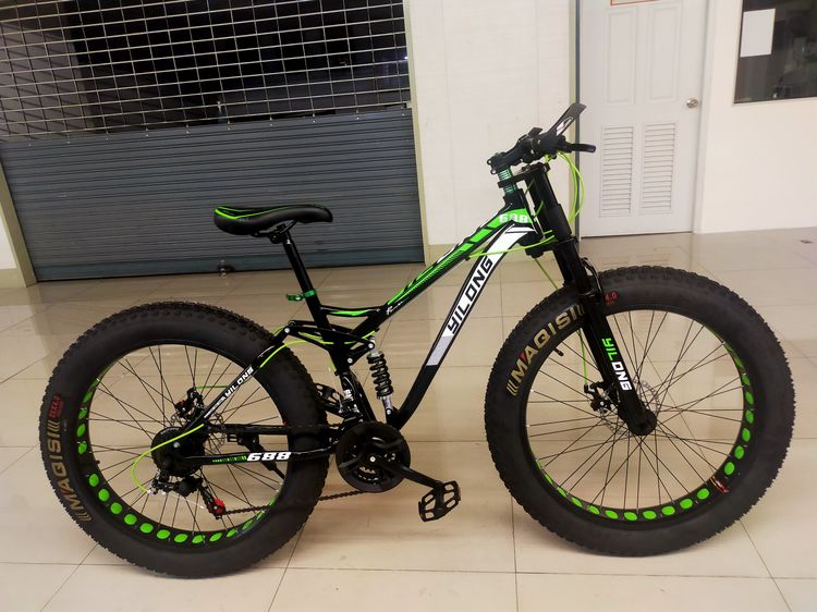 จักรยานล้อโต มีโช๊คหน้า-หลัง ดีไซน์ สวย โดดเด่น รายละเอียด 	เฟรมเหล็ก hiten 	เกียร์ ชิมาโน 21 สปีด 	มีโช๊คหน้า-หลัง 	ขอบล้ออลูแบบเจาะรู  รูปที่ 19