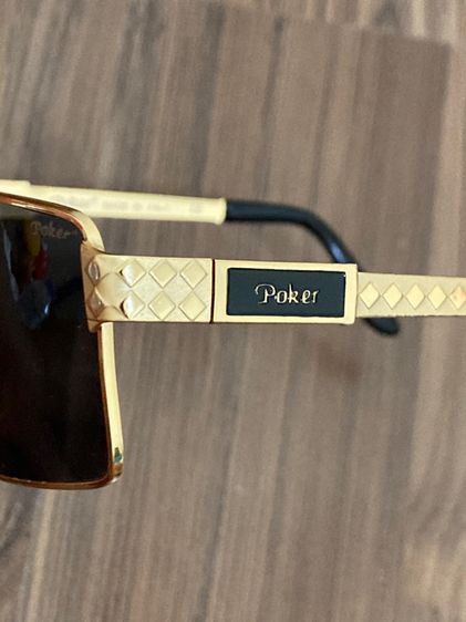 ขายแว่นตากันแดดโบราณทรงนักบินยุค90 ข้างขาเป็นลายข้าวหลามตัดมาสภาพ vintage sunglasses poker 1024 col.2 Aviator made in italy 1990’s รูปที่ 7