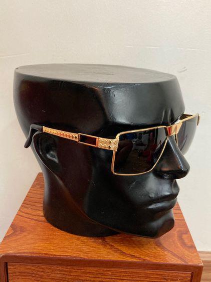 ขายแว่นตากันแดดโบราณทรงนักบินยุค90 ข้างขาเป็นลายข้าวหลามตัดมาสภาพ vintage sunglasses poker 1024 col.2 Aviator made in italy 1990’s รูปที่ 3
