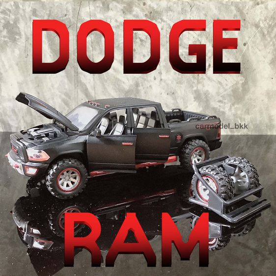 โมเดลรถเหล็กกระบะ Dodge RAM TRX 4x4 ขนาด 1 ต่อ 32 โมเดลรถคอลเลกชัน รถกระบะ OFF Road Diecast model car ของสะสม มีไฟ มีเสียง. รูปที่ 1