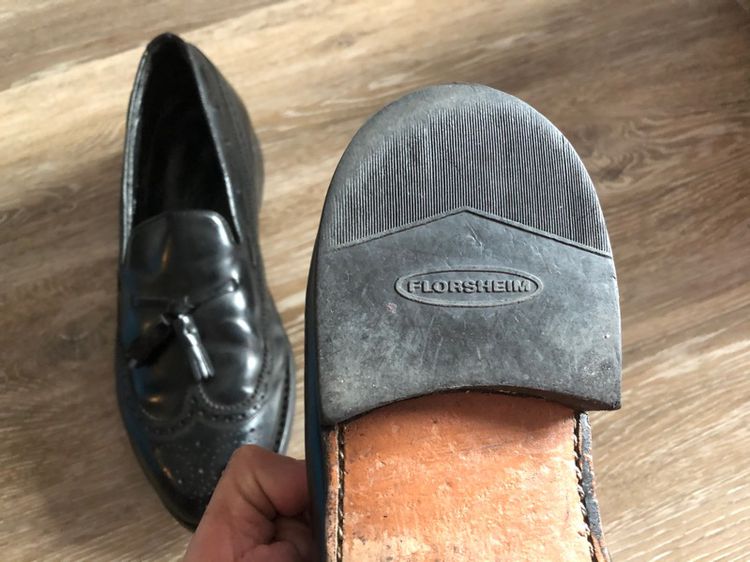 รองเท้า Florsheim tassel loafer long wing สีดำเงา Size 9.5 เหมาะกับคนเท้า 26.5-27.5 Made in U.S.A. รูปที่ 5