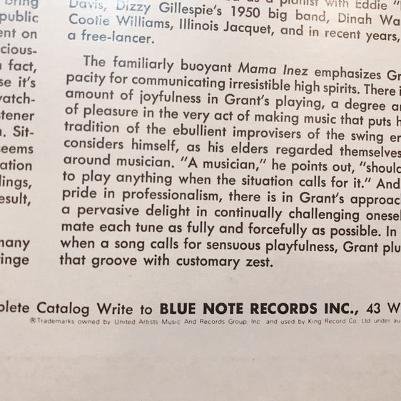 ขายแผ่นเสียง BLUENOTE  Grant Green ‎The Latin Bit BlueNote, King Records Japan Vinyl LP รูปที่ 6