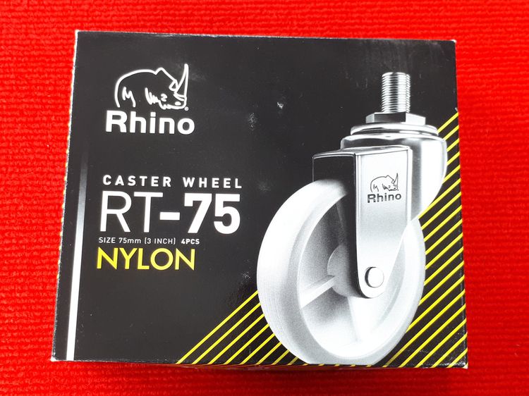 (52) ลูกล้อไนล่อนซิก 3 นิ้ว Rhino เเกนเกลียว 1 ชุด รูปที่ 3
