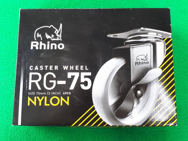 (53) ลูกล้อไนล่อนซิก 3 นิ้ว Rhino เเป้นหมุน มีเบรก 1 ชุด  รูปที่ 4