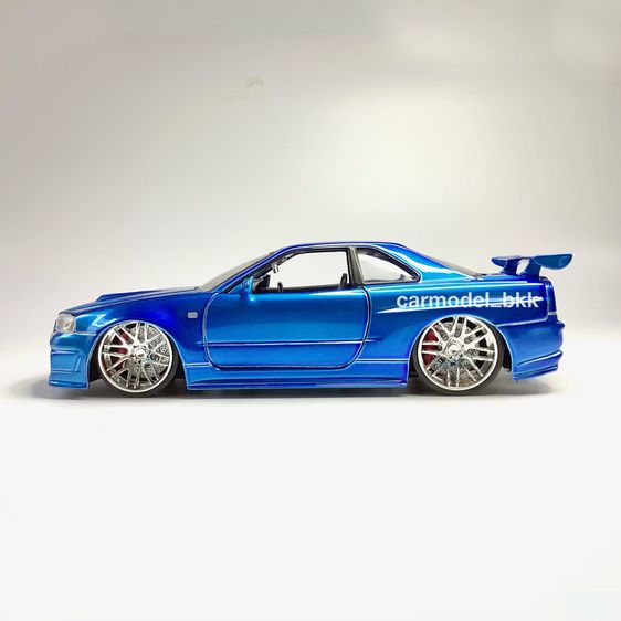 โมเดลรถเหล็ก Brian's Nissan Skyline GTR R34 Blue ปี 2002 ขนาด 1 ต่อ 24 โมเดลรถจากภาพยนตร์ Fast Furious Diecast CarModelBKK รูปที่ 3