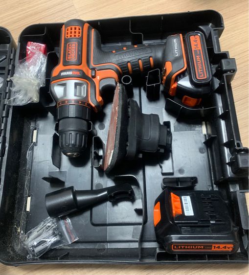 ยกทั้งชุดสว่านไฟฟ้า เลื่อยไฟฟ้า เครื่องขัด และตัดเอนกประสงค์ แบบไร้สาย เป็นหัวได้หลายแบบ ของนอก รูปที่ 4