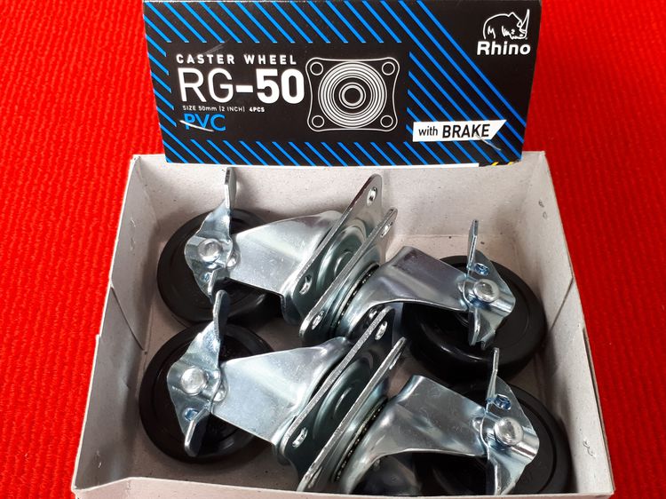 (62) ลูกล้อยาง 2 นิ้ว Rhino แป้นหมุน มีเบรค 1 ชุด รูปที่ 3
