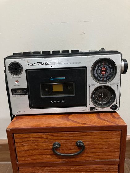 ขายวิทยุเทปโบราณปี 1970 มีนาฬิกาไขลานปลุกเป็นวิทยุได้หายาก fair mate fm am 2band clock radio cassatte recorder  รูปที่ 1