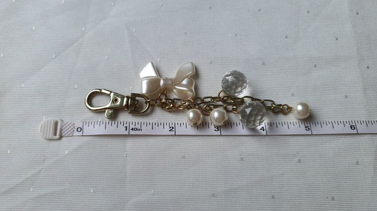 พวงกุญแจรถ พวงกุญแจกระเป๋า จี้เสริมพวงกุญแจ ประดับ ลูกตุ้ม เมดมุก คริสตัล no 10520200707 รูปที่ 4