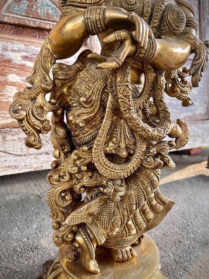 นางอัปสรทองเหลืองอินเดีย Apsara angel brass statue รูปที่ 5