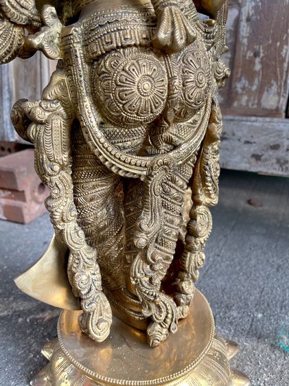 นางอัปสรทองเหลืองอินเดีย Apsara angel brass statue รูปที่ 9