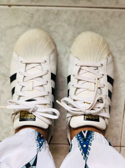 รองเท้าหนังหุ้มส้น Adidas  Superstar ผูกเชือก สีขาวคาดดำ รูปที่ 14
