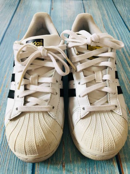 รองเท้าหนังหุ้มส้น Adidas  Superstar ผูกเชือก สีขาวคาดดำ รูปที่ 13
