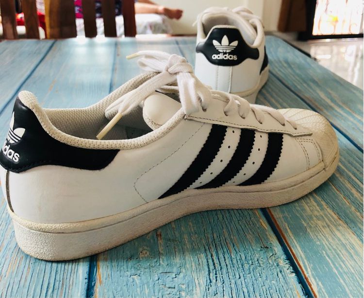 รองเท้าหนังหุ้มส้น Adidas  Superstar ผูกเชือก สีขาวคาดดำ รูปที่ 11