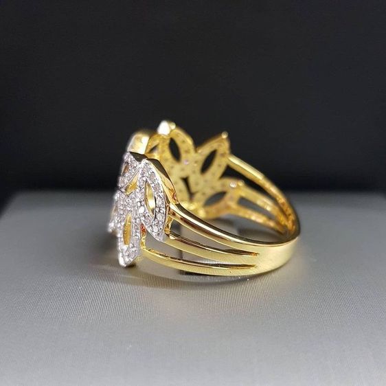 แหวนทอง แหวนใบไม้เรียง ทรงสวยๆ ทอง 9k รูปที่ 2