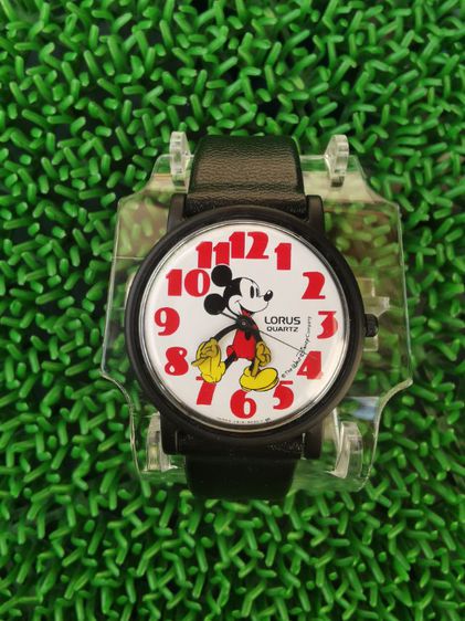 ดำ นาฬิกาข้อมือ Mickey Mouse SEIKO LORUS No.R MF349 ©The Walt Disney Company มิคกี้แขนเป็นเข็มน่ารักมว๊ากกก มือหนึ่งกล่องใบครบ