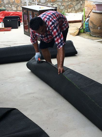 หญ้าเทียมตัดให้ฟรีตามขนาดสวนหญ้าเกรดโครงการ 0813735190 Artificial grass cut for free according to the size of the garden grass  รูปที่ 3
