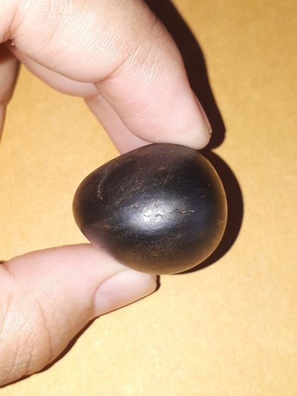 เพชรดำ หรือ คตขนุนทองแดง เขาคิชกูฏ จ.จันทบุรี ขนาดประมาณ 1 นิ้ว มีน้ำหนัก ผิวสีดำเหลือบทอง มีเส้นสีทองคาด ผิวลื่น มัน แห้ง เก่า อายุหลายพันป รูปที่ 8
