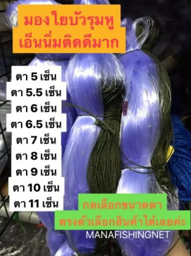 มองใยบัว ข่ายรุมหู ตาข่ายดักปลา เอ็นใยบัว 🔺 ลึก 20 ตา ป้าย 200 เมตร มีหลายขนาดตาให้เลือก รูปที่ 5