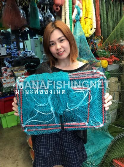 ไอ้โง่ดักกุ้ง ไซดักกุ้ง ขอบ 25x40 เซ็น ตาอวนถี่  📌ยาว 8 เมตร รูปที่ 2