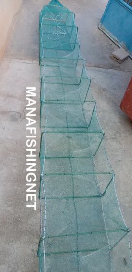 ไอ้โง่ดักกุ้ง  ดักกุ้ง ตัวใหญ่ ขอบสี่เหลี่ยม 30x45 เซ็น ยาว 8 เมตร ตาอวนถี่ 1.5 เซ็น  ไอ้โง่จีน  ลอบจีน  ลอบพับ รูปที่ 5