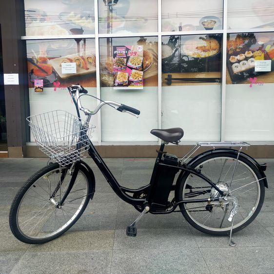 จักรยานแม่บ้านไฟฟ้าญี่ปุ่น  ระบบไฮบริด -	เฟรมอลูมิเนียม 	เกียร์ 6 สปีด -	มอเตอร์ 250w 24v 12a แบตกรดตะกั่ว(เปลี่ยนใหม่) -	แฮนด์+ขอบล้อ อลูม รูปที่ 3
