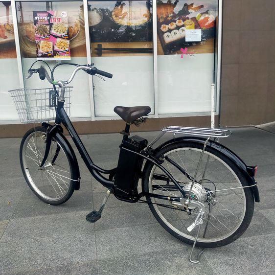 จักรยานแม่บ้านไฟฟ้าญี่ปุ่น  ระบบไฮบริด -	เฟรมอลูมิเนียม 	เกียร์ 6 สปีด -	มอเตอร์ 250w 24v 12a แบตกรดตะกั่ว(เปลี่ยนใหม่) -	แฮนด์+ขอบล้อ อลูม รูปที่ 7