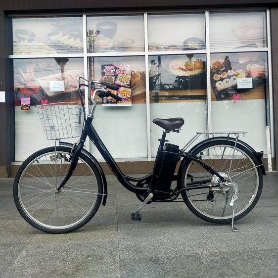 จักรยานแม่บ้านไฟฟ้าญี่ปุ่น  ระบบไฮบริด -	เฟรมอลูมิเนียม 	เกียร์ 6 สปีด -	มอเตอร์ 250w 24v 12a แบตกรดตะกั่ว(เปลี่ยนใหม่) -	แฮนด์+ขอบล้อ อลูม รูปที่ 2