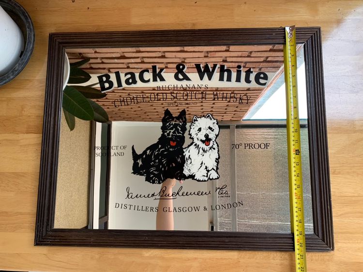 กระจกภาพแบรนด์เหล้า Black And White งานเก่าต่างประเทศ รูปที่ 12