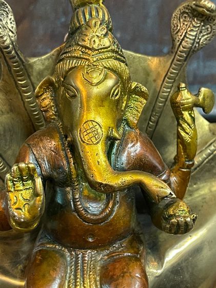พระพิฆเนศทองเหลืองอินเดีย Indian Ganesh brass statue รูปที่ 4