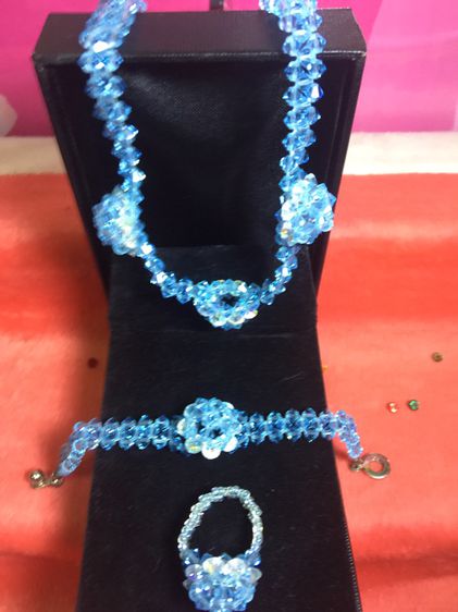 สร้อยคริสตัลเชท(ฟ้า) รูปที่ 3