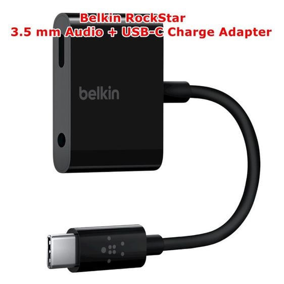Belkin RockStar 3.5 mm Audio เเละ USB-C Charge Adapter ของเเท้ใหม่