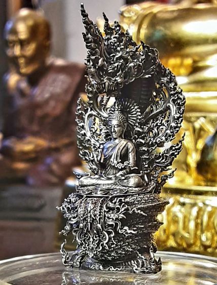 พระนาคปรก เนื้อเงินรมดำ สวยงามมาก รูปที่ 5