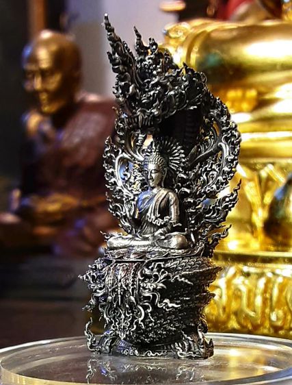 พระนาคปรก เนื้อเงินรมดำ สวยงามมาก รูปที่ 2