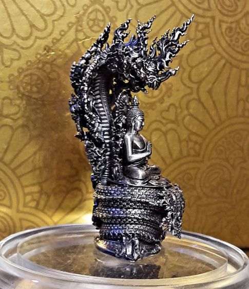พระนาคปรก เนื้อเงินรมดำ สวยงามมาก รูปที่ 16