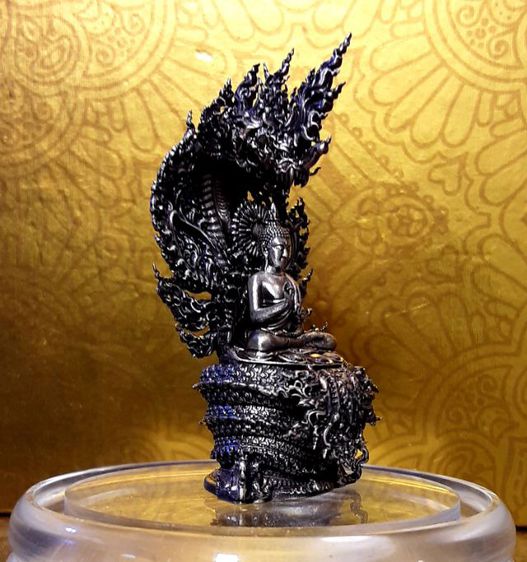 พระนาคปรก เนื้อเงินรมดำ สวยงามมาก รูปที่ 15