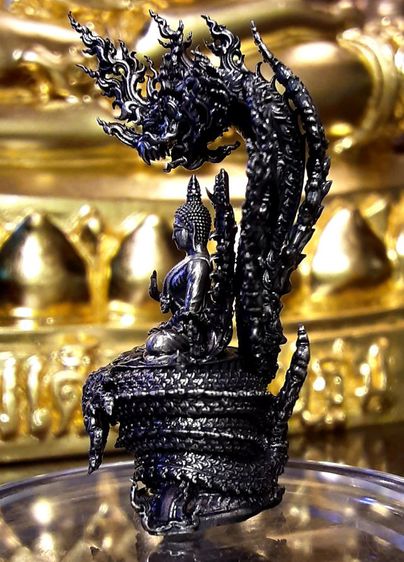 พระนาคปรก เนื้อเงินรมดำ สวยงามมาก รูปที่ 13