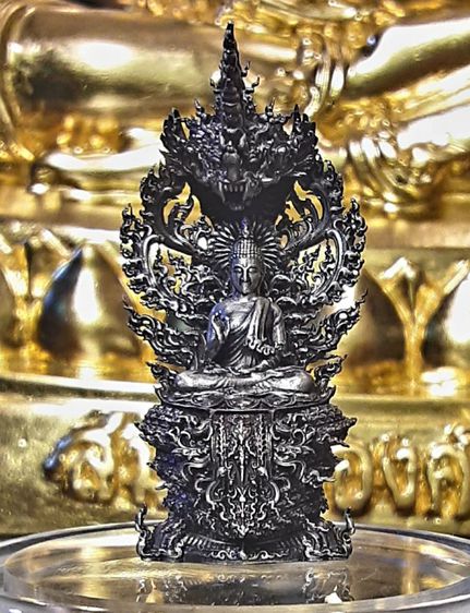 พระนาคปรก เนื้อเงินรมดำ สวยงามมาก รูปที่ 3