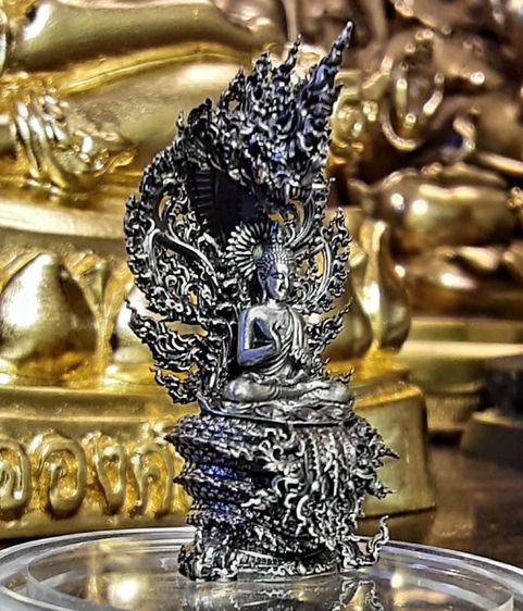 พระนาคปรก เนื้อเงินรมดำ สวยงามมาก รูปที่ 4